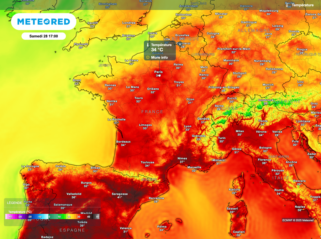 Strong to very hot on Saturday and Sunday days. Strong to very hot on Saturday and Sunday days. new heat dome view france,