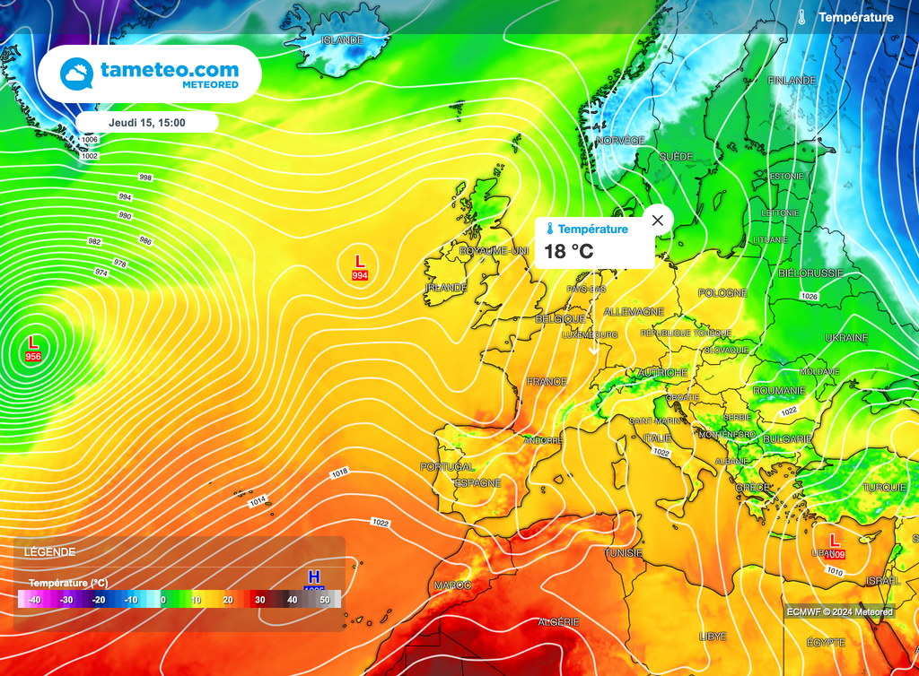Le froid est très loin de la France... qui connaîtra une douceur exceptionnelle.