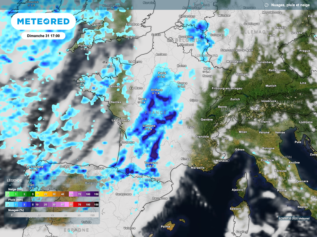 Les orages vont s'organiser au fil de la matinée et après-midi de ce dimanche, tout en progressant assez lentement vers l'est.