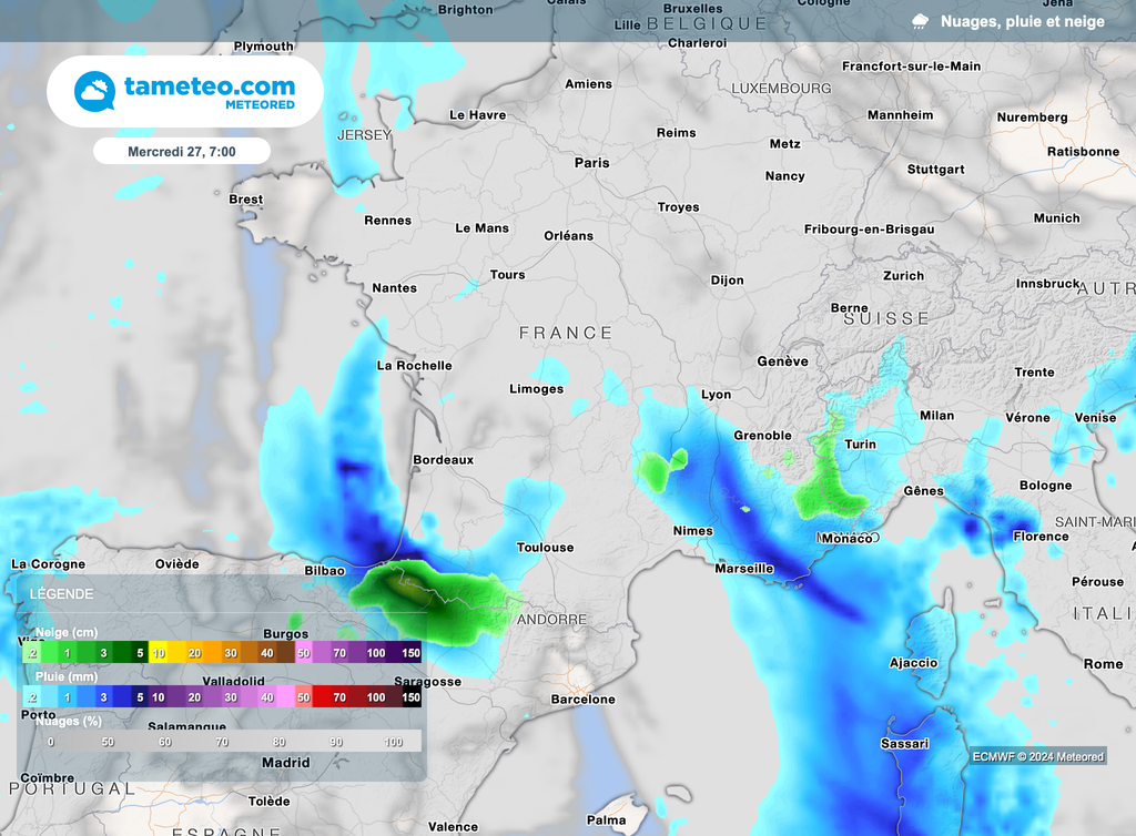 D'intenses phénomènes sont localement possibles, toujours sur la moitié Sud du pays. D'intenses phénomènes sont localement possibles, toujours sur la moitié Sud du pays.