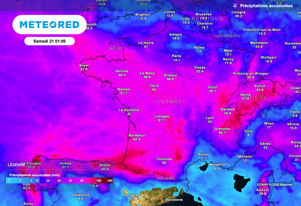 Très fortes pluies encore prévues cette semaine, notamment dans le sud-ouest de la France.