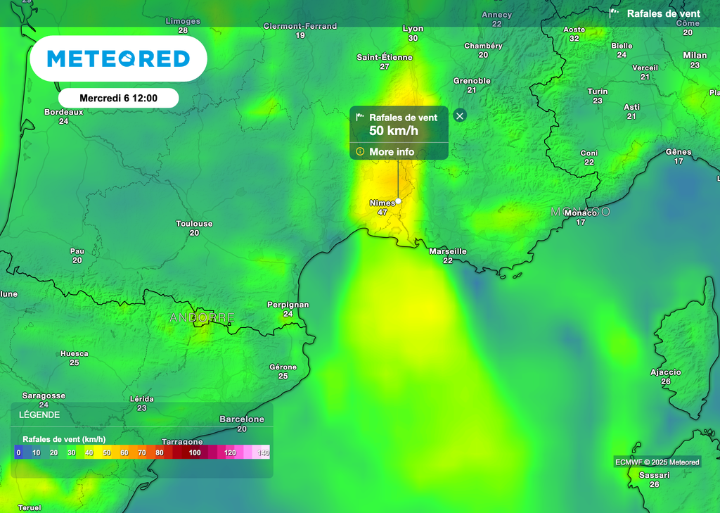Le mistral se maintient ce mercredi 6 août.