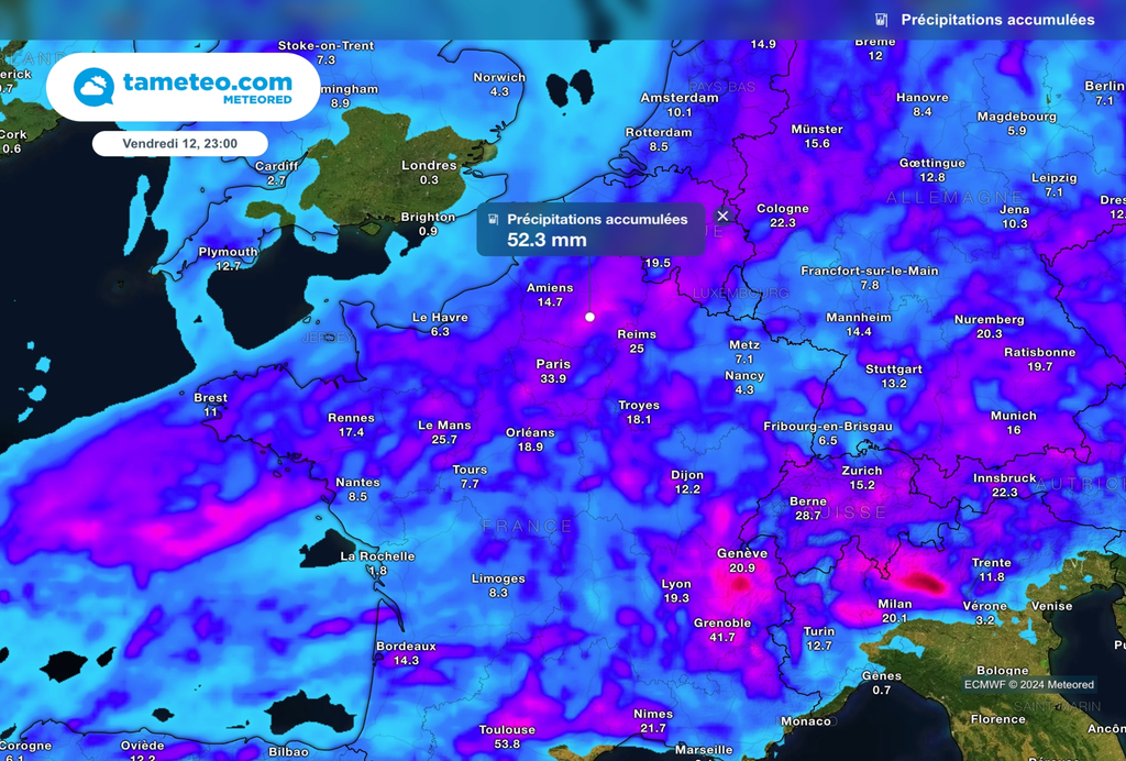Des cumuls de pluie importants attendus sur le nord de la France au cours des 24 prochaines heures ! Des cumuls de pluie importants attendus sur le nord de la France au cours des 24 prochaines heures !