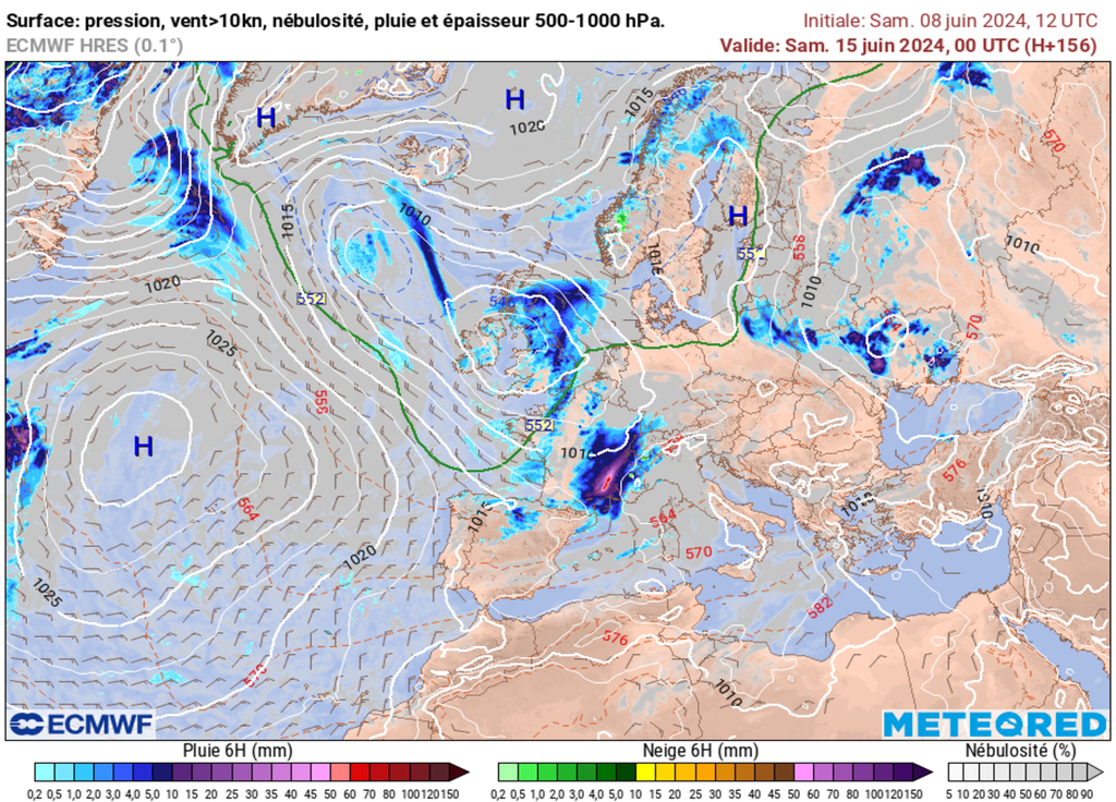 Le modèle européen ECMWF opte pour un risque d'épisode cévenol voire méditerranéen d'ici le prochain week-end.