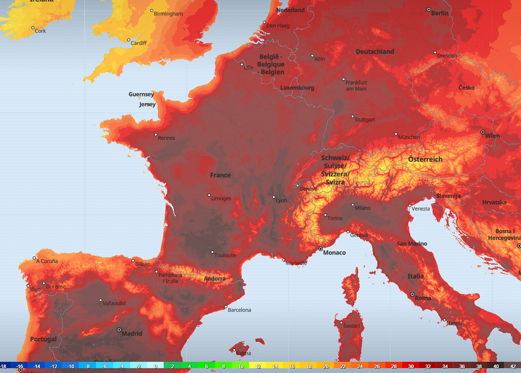 Mercredi, la barre des 35°C sera atteinte ou franchie dans de nombreuses régions l'après-midi.