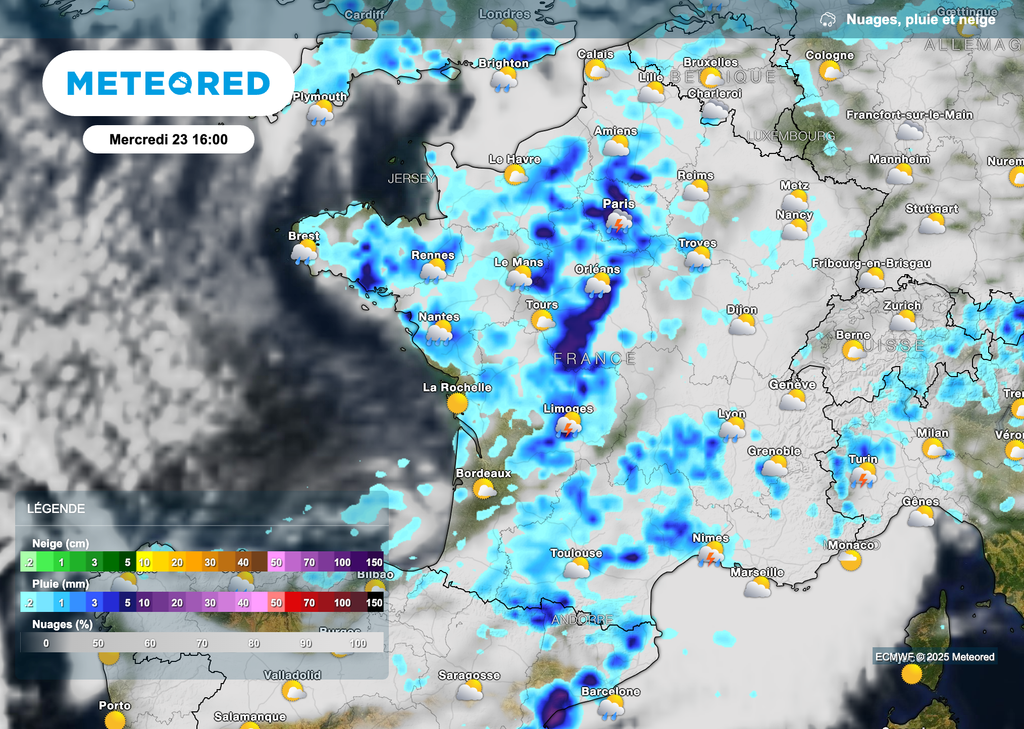 Des orages parfois très pluvieux ce mercredi après-midi. Des orages parfois très pluvieux ce mercredi après-midi.