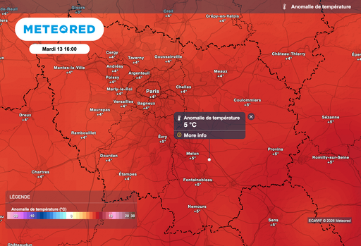 Nouvelle masse d&rsquo;air sur Paris ! L&rsquo;air subtropical apportera ces temp&eacute;ratures mardi 13 janvier ; voici les tendances
