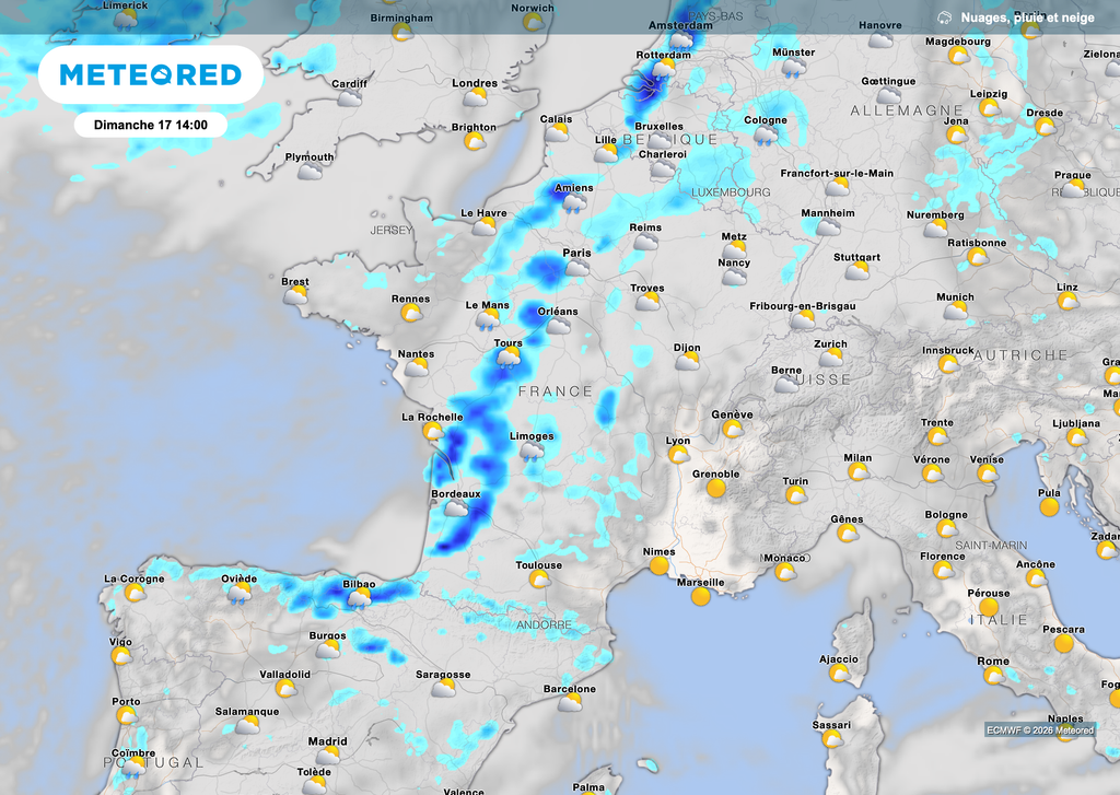 Les pluies et averses pourront devenir orageuses d'ici le courant de votre après-midi/