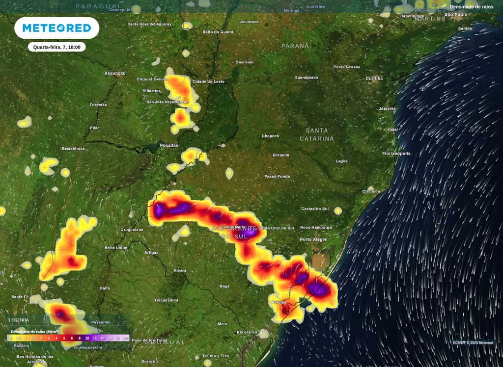 Mapa de densidade de raios. Mapa de densidade de raios.