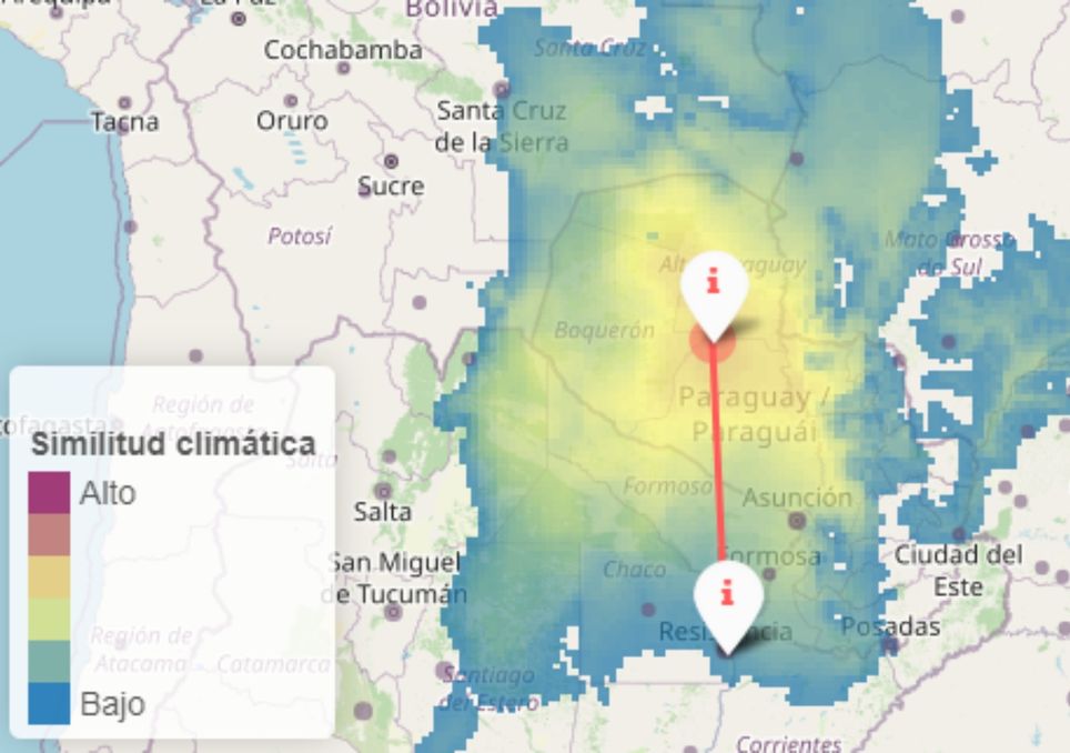 Mapa interactivo clima ciudades cambio climático 2080
