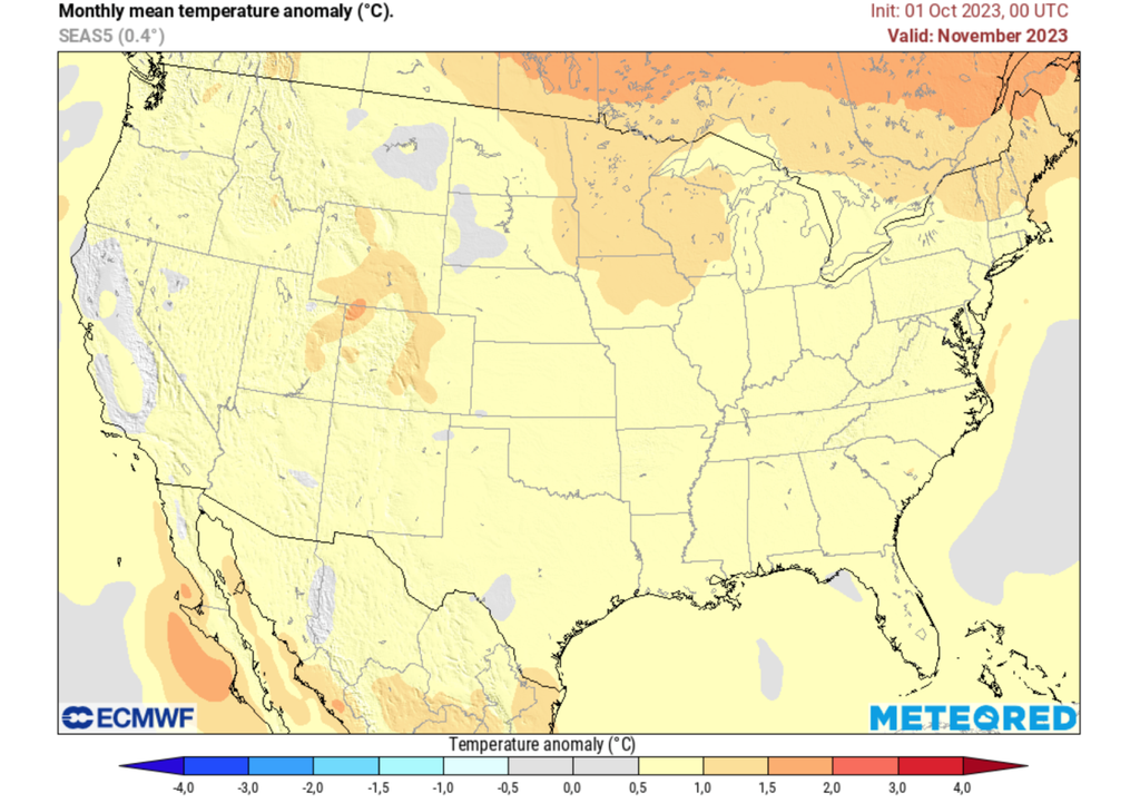 November Climate Outlook A Warm Last Month of Fall Expected Across the