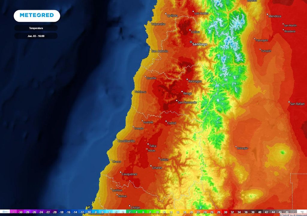 Temperaturas previstas; modelo ECMWF Temperaturas previstas; modelo ECMWF