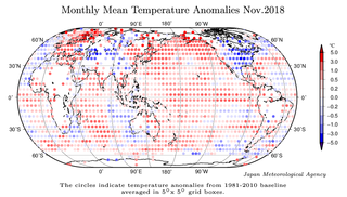 Noviembre de 2018: el segundo más cálido según JMA