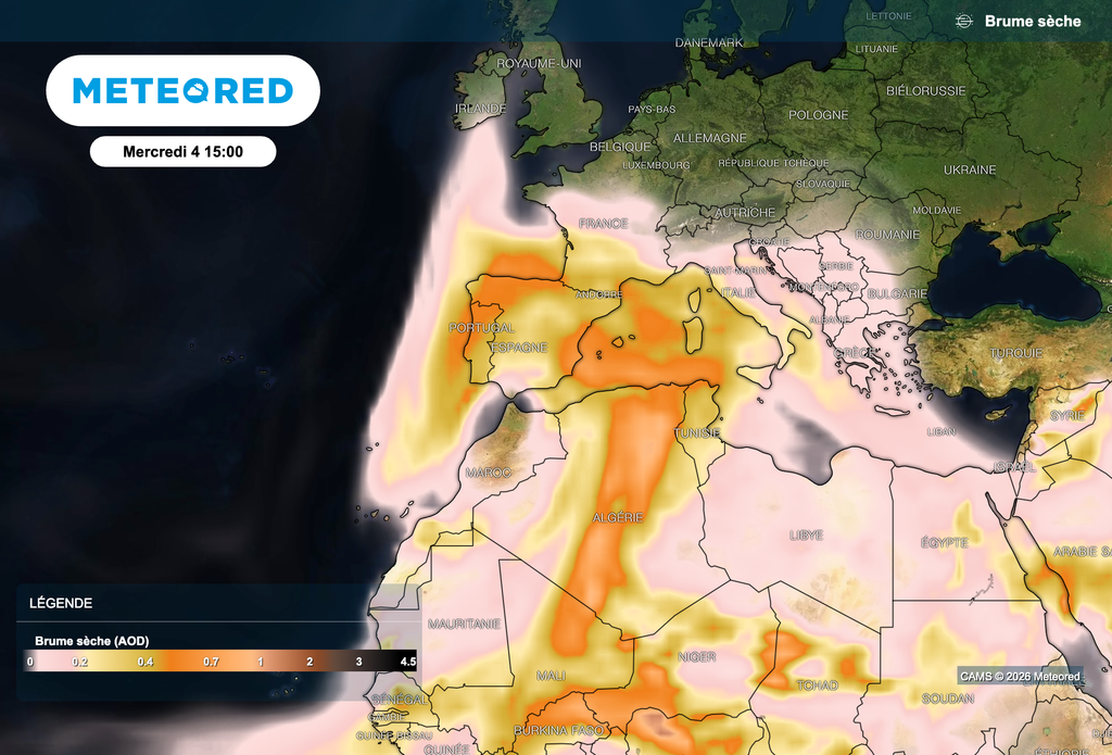 Remontée d'un nuage de sable en provenance du Sahara ! Remontée d'un nuage de sable en provenance du Sahara !