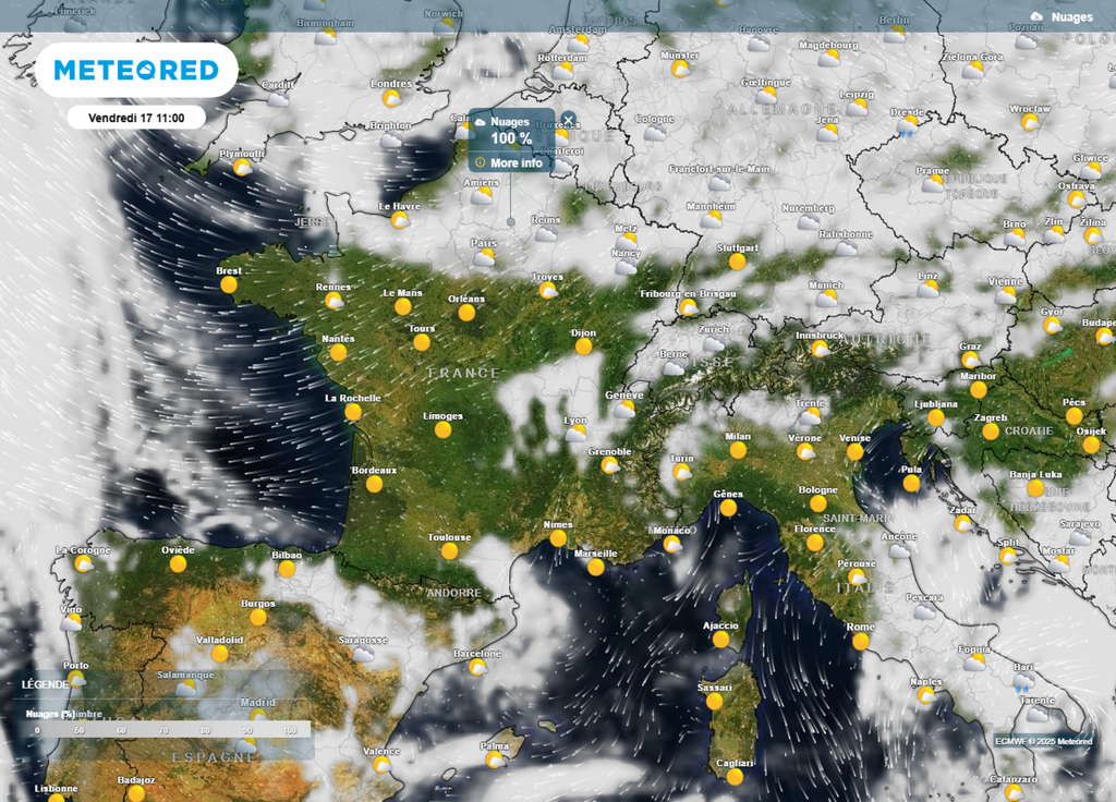 Nébulosité vendredi matin