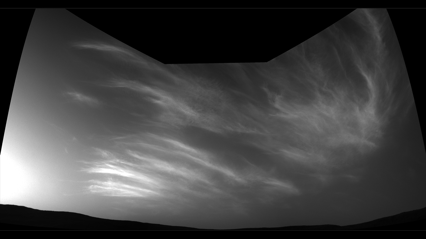Curiosity captó estas nubes el 17 de mayo de 2019. Imagen Crédito: NASA/JPL-Caltech