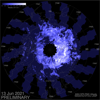 Nubes noctilucentes de junio de 2021
