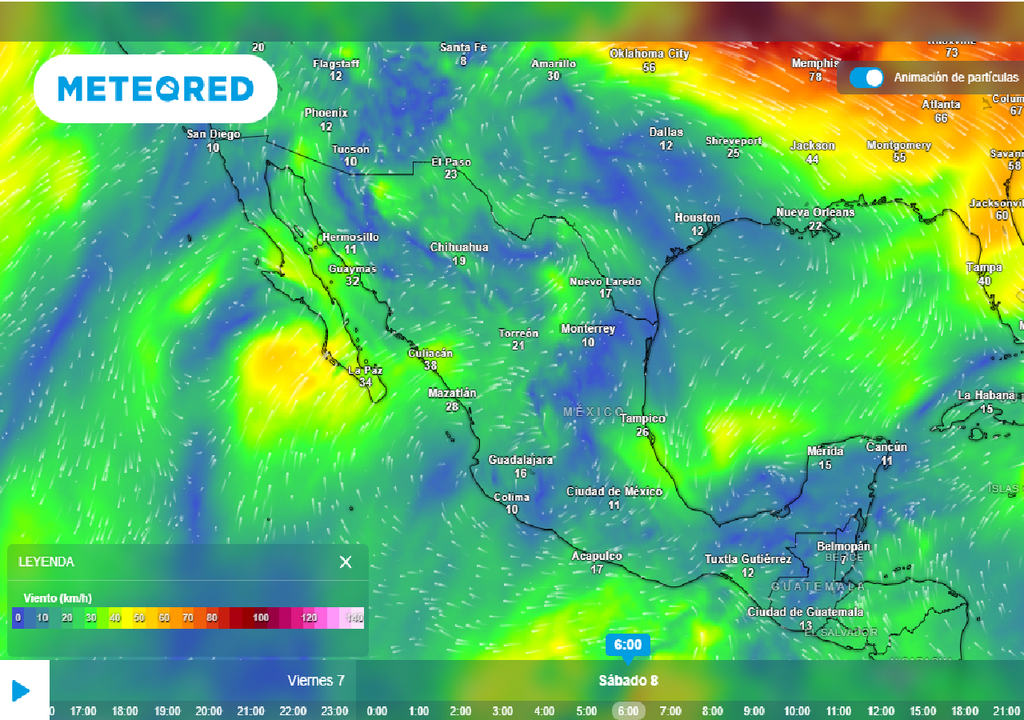 Flujo del aire a 5.8 km de altitud: sin anticiclón