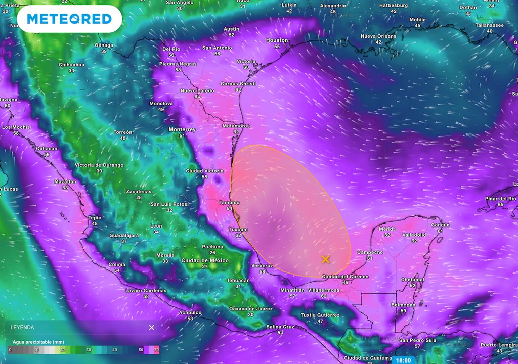 Agua precipitable: lluvias abundantes el fin de semana