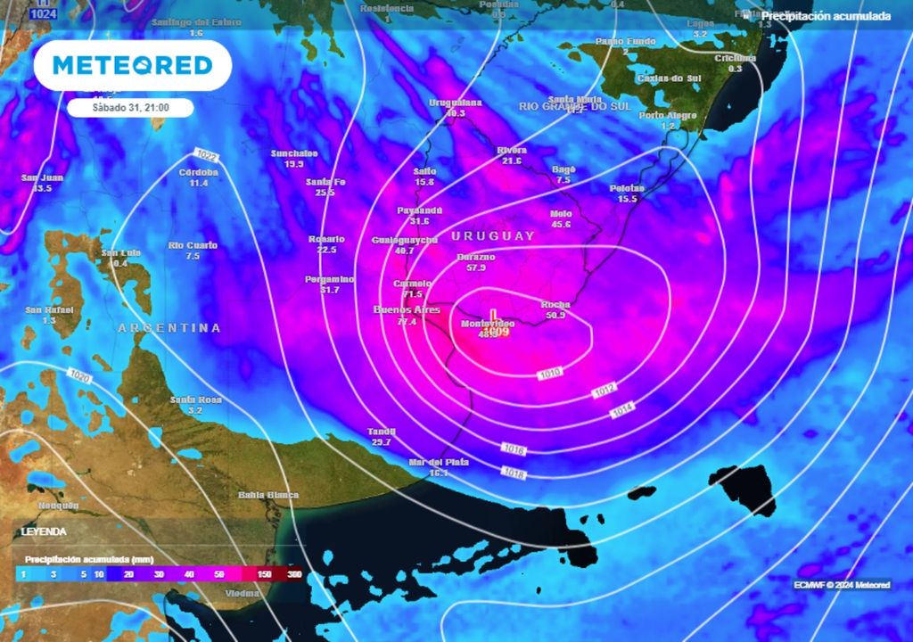 Ciclogénesis tormenta de Santa Rosa Argentina tiempo clima pronóstico alerta lluvias