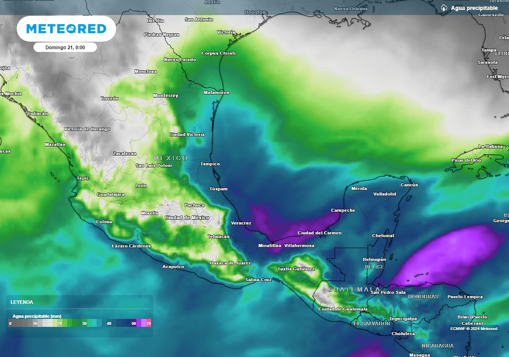 Agua precipitable en milímetros