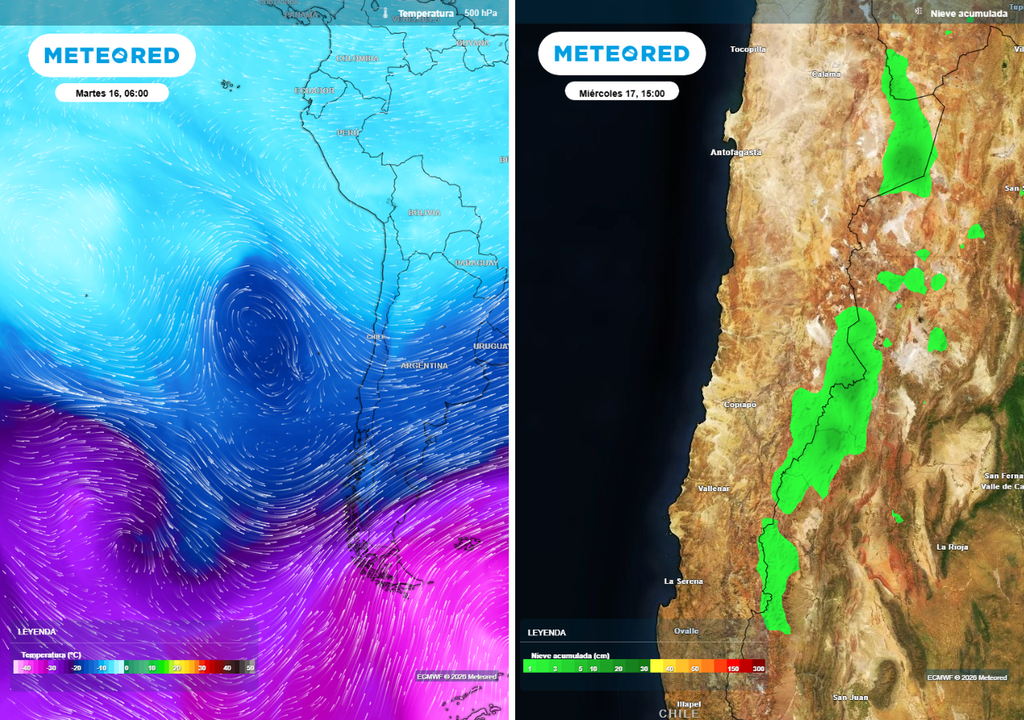 Una baja segregada podría dejar nieve en sectores cordilleranos del norte de Chile