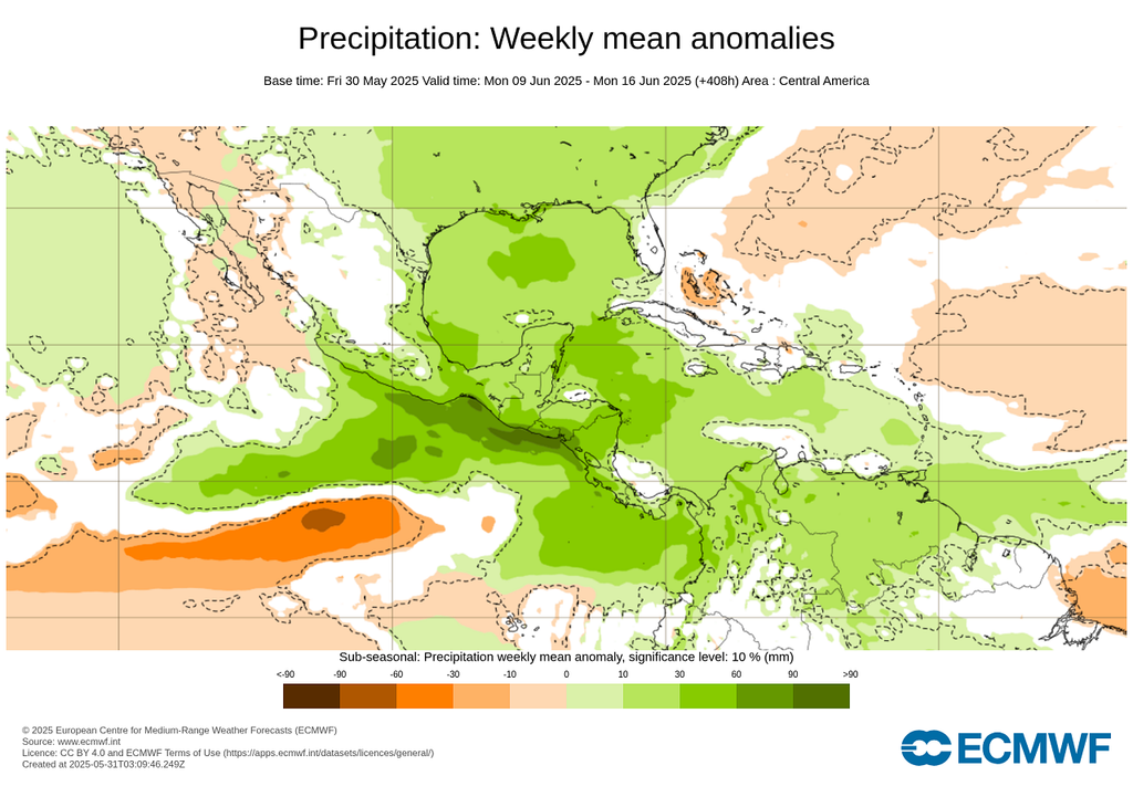 Anomalía de precipitaciones en milímetros Anomalía de precipitaciones en milímetros
