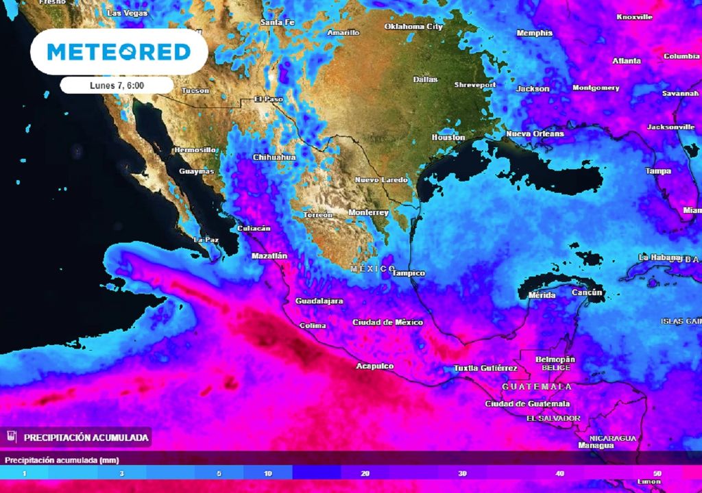 Modelo ECMWF - Acumulado de lluvias en milímetros Modelo ECMWF - Acumulado de lluvias en milímetros