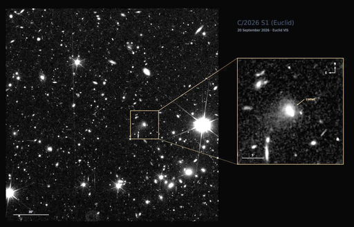 Descubierto un nuevo cometa a 1.300 millones de kil&oacute;metros de la Tierra: su nombre, C/2026 S1 (Euclid)
