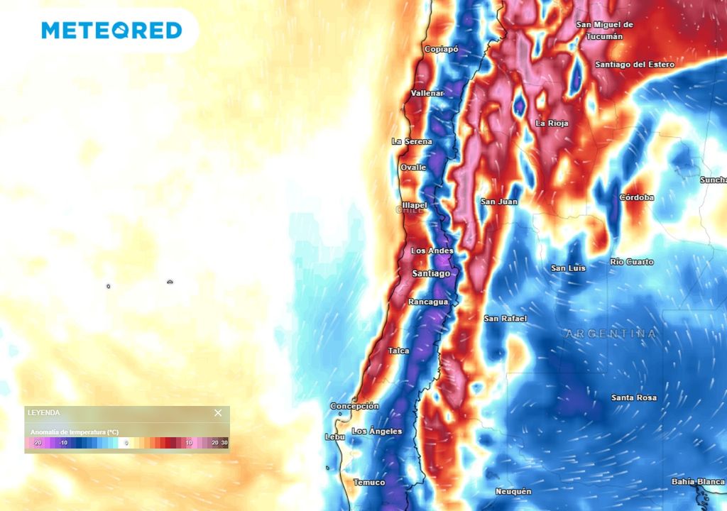 Anomalía temperatura Chile ECMWF Anomalía temperatura Chile ECMWF