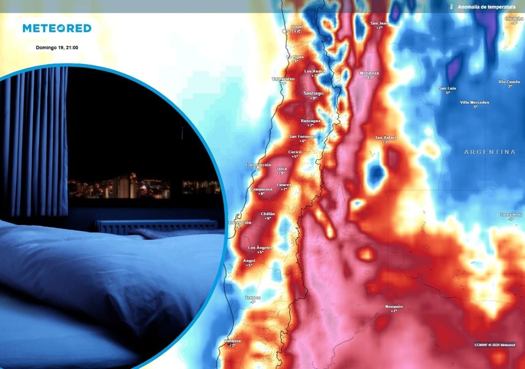 anomalía de temperaturas y una imagen de una ventana abierta de noche