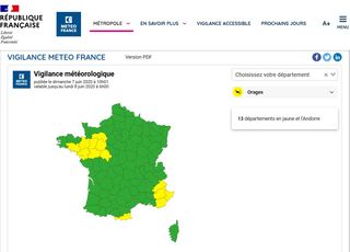 Nuevo portal de avisos de Météo France: claves para entenderlo