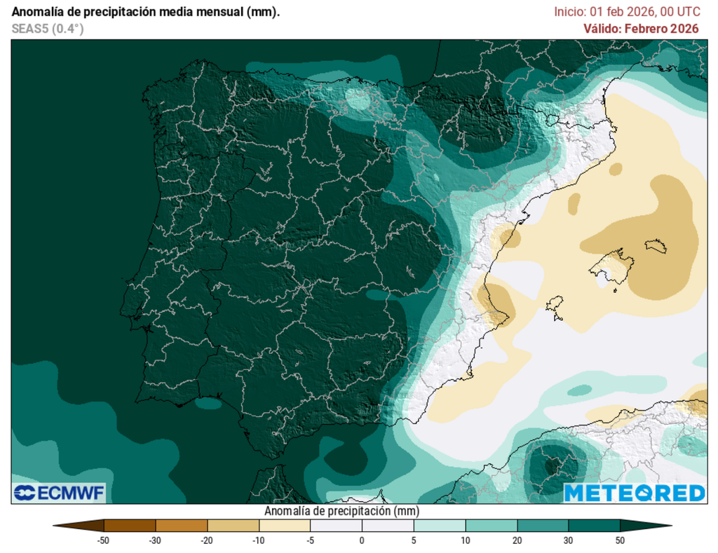 En los próximos días las lluvias seguirán siendo persistentes y muy abundantes en buena parte de la Península, con acumulados por encima de los 100 litros.