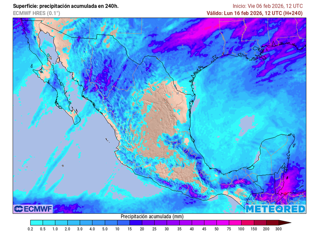 Estado del norte, oriente y sureste podrían tener lluvias al paso de frentes fríos y humedad del Pacífico por una DANA. Más aisladas en el resto del país próximos 10 días.