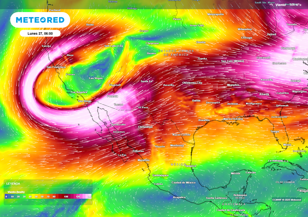 Pronóstico de vientos a 500 mb