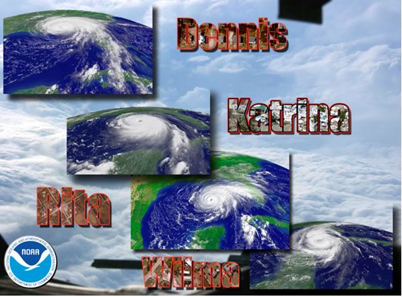 RAMEl nombre de “Katrina” ha sido retirado de la lista oficial de ciclones tropicales del Atlántico por sus devastadores daños y numero de muertos, al igual que los que aparecen en la imagen. Fuente NOAA.El número de huracanes devastadores de la estación de 2005 ha supuesto que cinco nombres sean retirados de la lista oficial: Dennis, Katrina, Rita, Stan y Wilma.El 4 de abril de 2006 estos nombres fueron oficialmente eliminados por el Comité de huracanes de la Asociación Regional IV de la OMM. Este grupo es el responsable de quitar y poner los nombres de ciclones tropicales que han pasado a la historia por las muertes y graves daños causados.A la hora de elegir los nuevos nombres, el Comité busca nombres cortos y fáciles de recordar por los medios de comunicación y público en general. Además, debe representar la cultura de los 24 países que son afectados por los ciclones tropicales en la cuenca del Atlántico. Los nombres ingresan en una lista periódica que se repite cada seis años, de forma que los de 2005 aparecerán de nuevo en 2011 pero ahora con Don, Katia, Rina, Sean y Whitney, sustituyendo a los retirados en 2005.Desde 1953 los ciclones tropicales fueron nombrados oficialmente por primera vez. Desde esa fecha 67 nombres ha sido eliminados por este procedimiento y sustituidos por otros tantos. 2005 ha marcado un record en los nombres retirados.Fuente, Weatherwise y CNH.NOAA newshttp://www.noaanews.noaa.gov/stories2006/s2607.htm