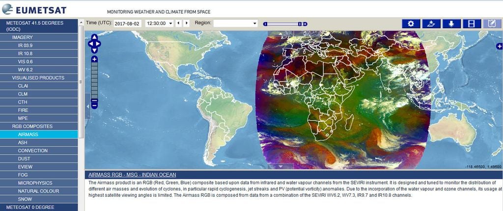 Nuevo Servicio Msg De Cobertura De Datos Del Océano índico: Visualizaciones Rgb