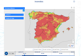 Nuevo visor para predecir el riesgo de incendios forestales