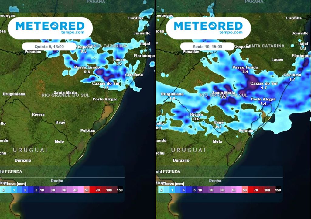 alerta de chuva no Rio Grande do Sul