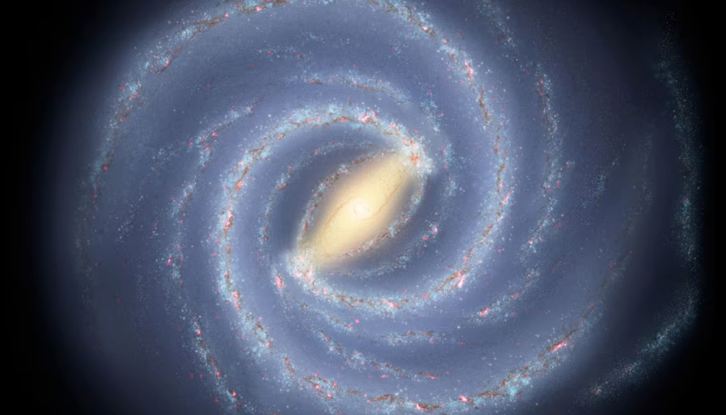 Rappresentazione artistica della nostra galassia come essa apparirebbe se vista dall'esterno. Credit: PL-Caltech/NASA