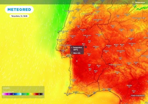 O calor regressa ao Alentejo na pr&oacute;xima semana: esperam-se at&eacute; 33 &ordm;C, de acordo com o modelo europeu