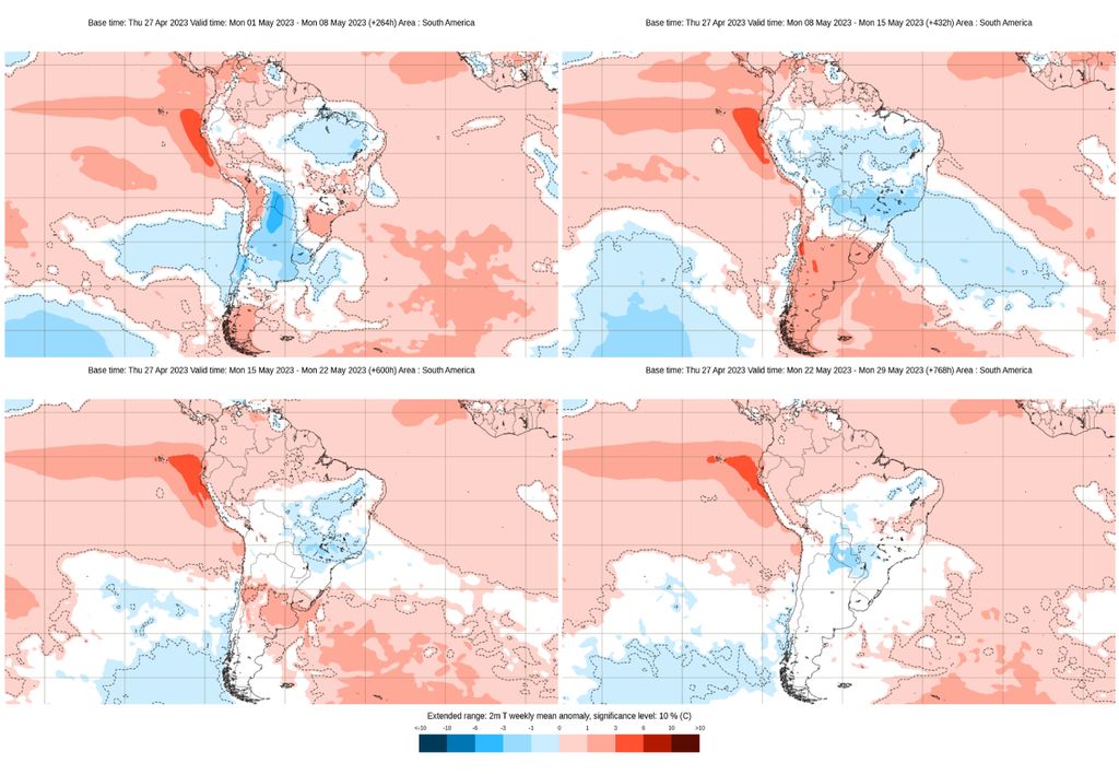 temperatura maio ECMWF