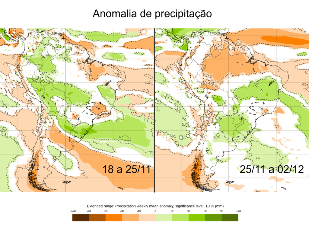 previsão, anomalia de chuvas