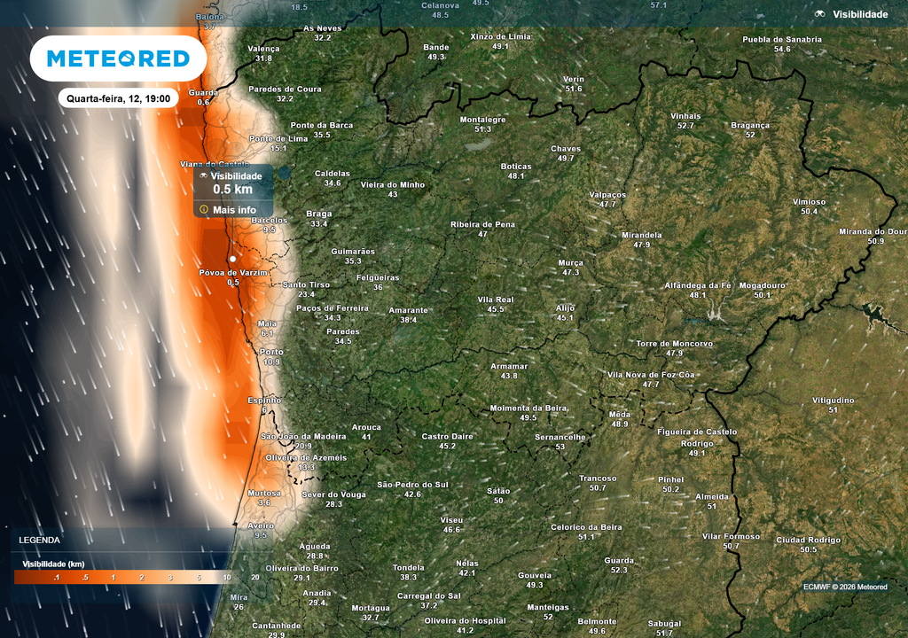A faixa litoral Norte poderá ganhar alguma nebulosidade a partir das primeiras horas da tarde de amanhã. Pela hora do eclipse, espera-se visibilidade reduzida em algumas cidades costeiras.
