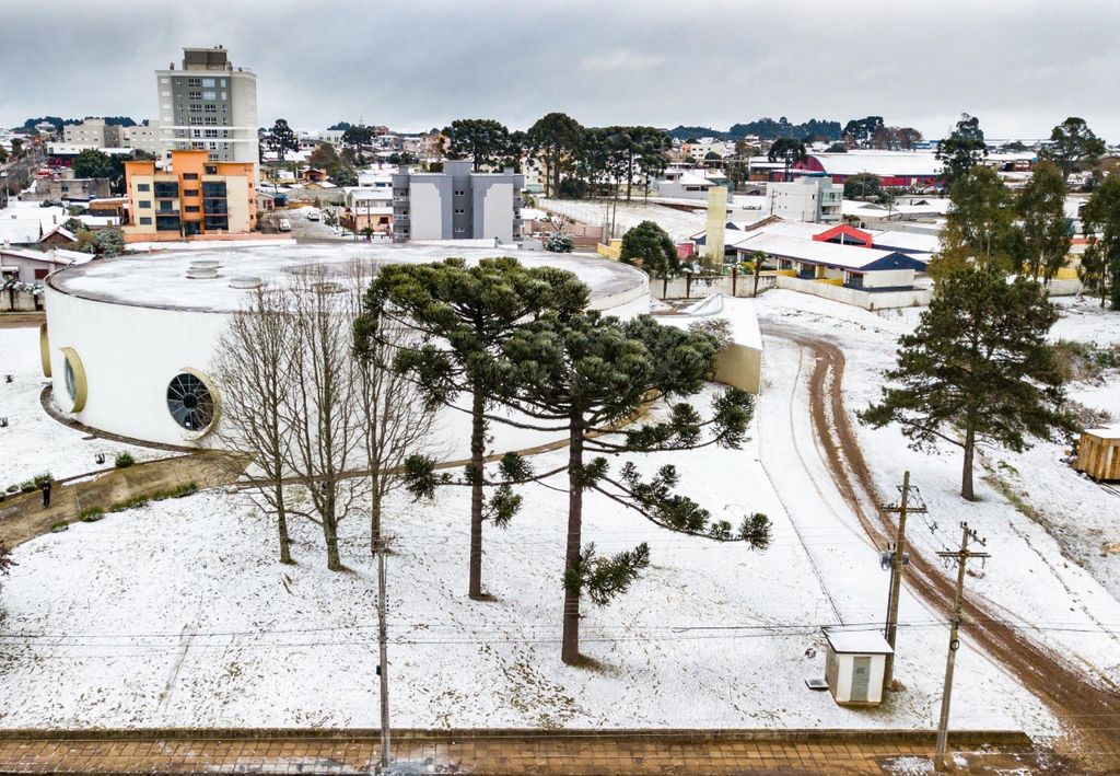Neve em Vacaria, no Rio Grande do Sul.