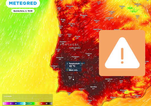 O mapa do calor: entre 3 e 7 distritos sob aviso laranja de tempo quente nos dias 1 e 2 de julho