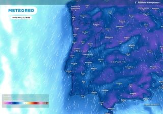 O pior dia da invasão polar será sexta-feira, 21 de novembro: -7 ºC e poderá haver formação de geada nestas regiões