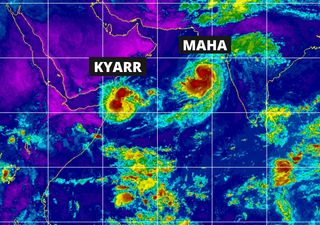 O primeiro caso do século de dois ciclones simultâneos no Mar Arábico