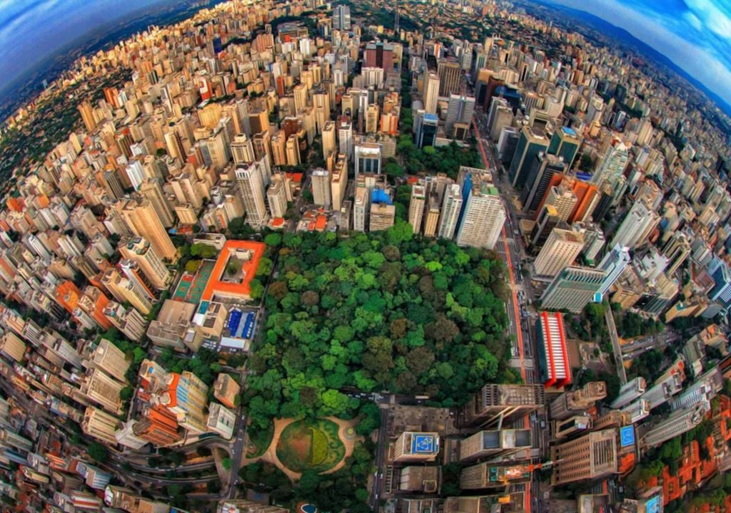 Vista aérea do Parque Trianon.