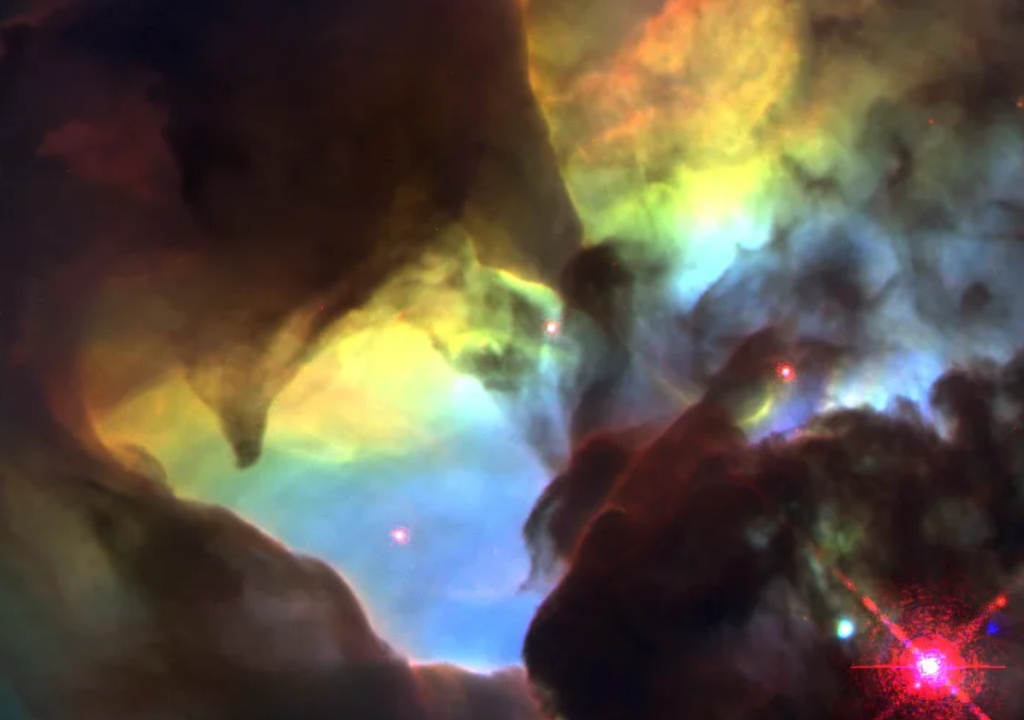 A nebulosa da Lagoa foi observada pelo telescópio espacial Hubble.